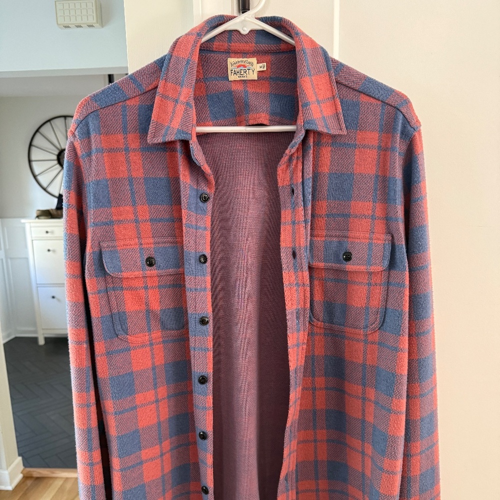 Faherty Legend Sweater Flannel Shirt (medium)